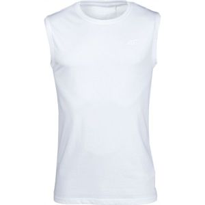 4F PÁNSKÉ TRIKO bílá S - Pánské tričko bez rukávů