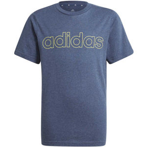 adidas LIN TEE Chlapecké tričko, Tmavě modrá,Žlutá, velikost 128