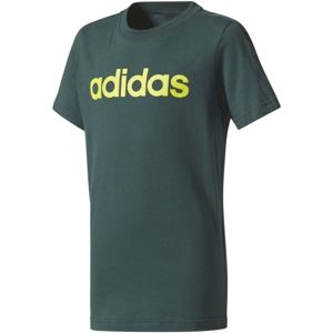 adidas LINEAR TEE tmavě zelená 116 - Chlapecké triko