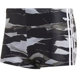 adidas FITNESS 3-STRIPES GRAPHIC SWIM BOXER šedá 8 - Pánské plavecké šortky