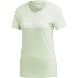 adidas ESSENTIALS LINEAR SLIM TEE Dámské tričko, Světle zelená,Bílá, velikost S