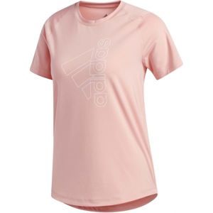 adidas TECH BOS TEE světle růžová L - Dámské sportovní tričko