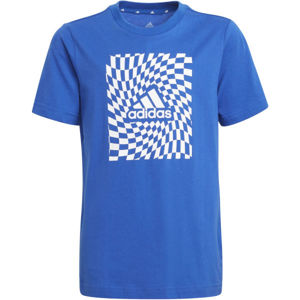 adidas G T1 TEE Chlapecké tričko, Modrá,Bílá, velikost 164