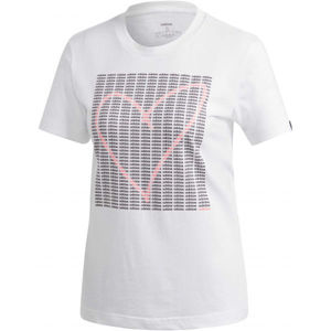 adidas W ADI HEART T Dámské triko, Bílá,Šedá,Růžová, velikost XL