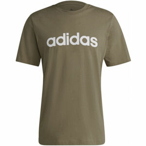 adidas LIN SJ T Pánské tričko, Khaki,Bílá, velikost XL