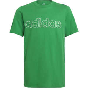 adidas LIN TEE Chlapecké tričko, Zelená,Bílá, velikost 128