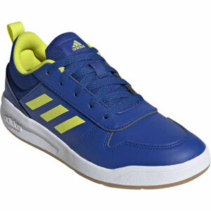 adidas TENSAUR K Dětská sálová obuv, Modrá,Reflexní neon,Bílá, velikost 4