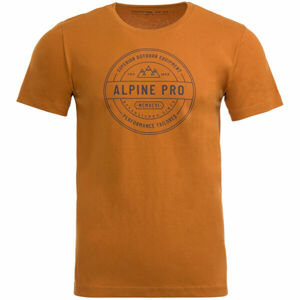 ALPINE PRO JAEL Pánské triko, Oranžová,Tmavě šedá, velikost XXL
