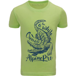 ALPINE PRO SHANTO Chlapecké triko, Zelená,Tmavě modrá, velikost 140-146