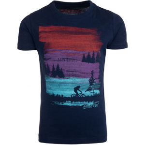 ALPINE PRO SUMANO Chlapecké triko, Tmavě modrá,Mix, velikost 140-146