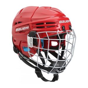 Bauer PRODIGY COMBO YTH Dětská helma s mřížkou, červená, velikost