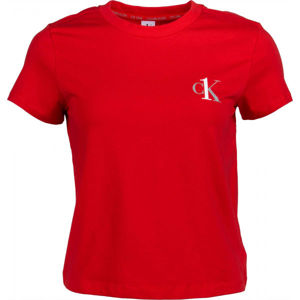 Calvin Klein S/S CREW NECK Pánské tričko, Šedá,Červená, velikost XL