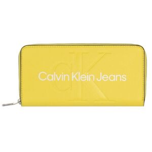 Calvin Klein SCULPTED MONO ZIP AROUND MONO Dámská peněženka, žlutá, velikost UNI