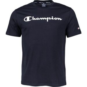 Champion CREWNECK T-SHIRT Pánské tričko, Tmavě modrá,Bílá, velikost L