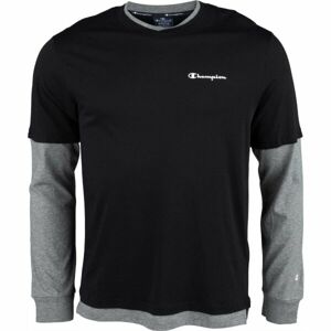 Champion LONG SLEEVE CREWNECK T-SHIRT Pánské triko s dlouhým rukávem, černá, veľkosť S
