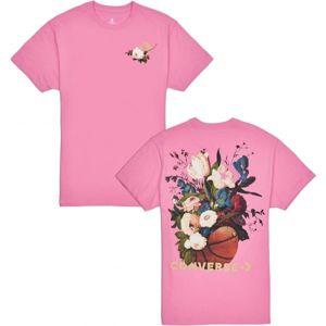 Converse FLORAL BASKETBALL RELAXED TEE růžová XS - Dámské triko