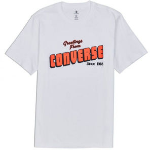 Converse GREETINGS SS TEE Pánské tričko, Bílá,Oranžová, velikost XL