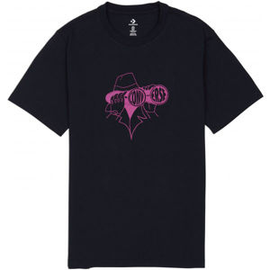 Converse LOOKOUT SS TEE Pánské triko, Černá,Růžová, velikost M