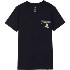 Converse WOMENS HANGIN OUT CLASSIC TEE Dámské tričko, Černá,Bílá,Žlutá, velikost XS