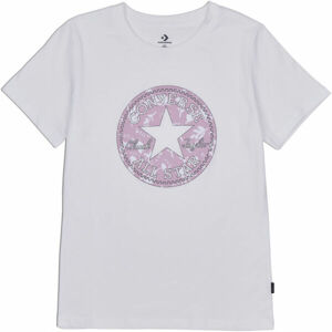 Converse FALL FLORAL PATCH GRAPPHIC TEE Dámské tričko, bílá, velikost XS