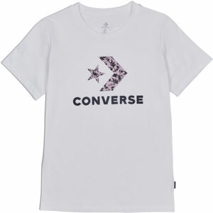 Converse FLORAL STAR CHEVRON GRAPPHIC TEE Dámské tričko, Bílá,Černá,Fialová, velikost L