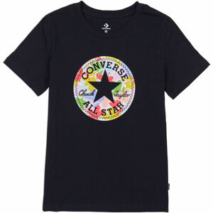 Converse FLOWER VIBES CHUCK PATCH CLASSIC TEE Černá XS - Dámské tričko