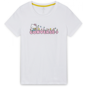 Converse HELLO KITTY FLOWER TEE bílá S - Dámské tričko