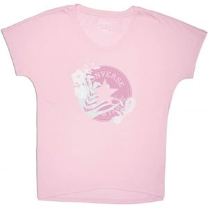 Converse PALM PRINT CP FILL FEMME TEE růžová XS - Dámské tričko