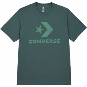 Converse STAR CHEVRON TEE Pánské tričko, tmavě zelená, velikost S