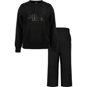 Fila IN COTTON BRUSHED FLEECE Dámské pyžamo, černá, velikost