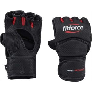Fitforce PRO POWER MMA bezprsté rukavice, Černá,Bílá,Červená, velikost M