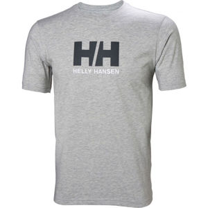 Helly Hansen LOGO T-SHIRT Pánské triko, Šedá,Bílá,Černá, velikost