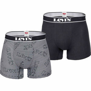 Levi's LOGO STRIPE BOX Pánské boxerky, černá, veľkosť M