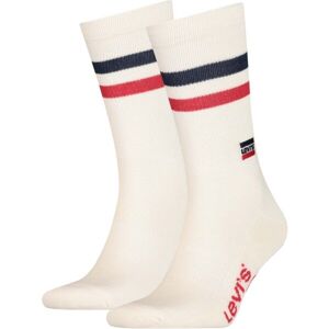 Levi's® REG CUT RETRO SPORT STRIPES 2P Unisexové ponožky, bílá, velikost