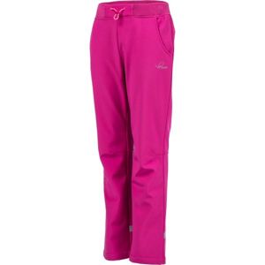 Lewro CARNO růžová 128-134 - Dětské softshellové kalhoty