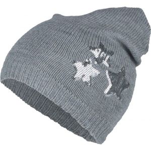 Lewro DORINKA Dětská pletená čepice, šedá, velikost 12-15