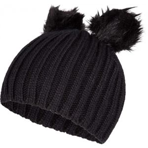 Lewro LILIEN Dívčí pletená čepice, Černá, velikost 12-15