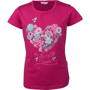Lewro MILLY růžová 140-146 - Dívčí triko s krátkým rukávem