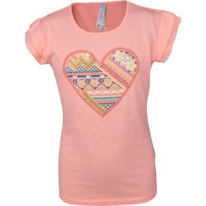Lewro SOFI světle růžová 152-158 - Dívčí triko s volánkovým rukávem
