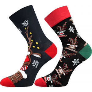 Lonka CHRISTMAS REINDEER 2P Ponožky, černá, velikost 43-46
