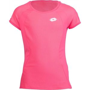 Lotto SQUADRA G TEE PL Dívčí tenisové triko, Růžová,Bílá, velikost XS
