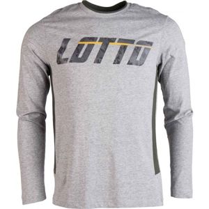 Lotto LOGO II TEE LS MEL JS Pánské tričko s dlouhým rukávem, Šedá,Tmavě šedá, velikost S