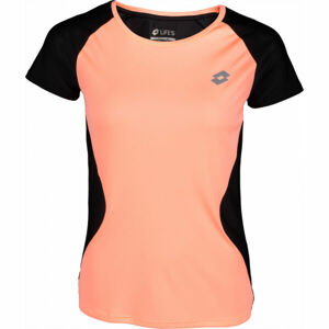 Lotto RUN&FIT W TEE PL Dámské běžecké tričko, Oranžová,Černá,Stříbrná, velikost S