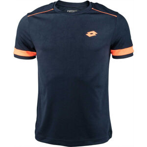 Lotto SUPERRAPIDA V TEE PL Pánské sportovní tričko, Tmavě modrá,Oranžová, velikost S