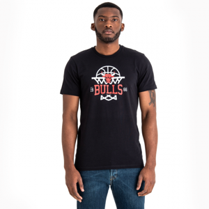 New Era NBA LEAGUE NET LOGO TEE CHICAGO BULLS černá L - Pánské triko