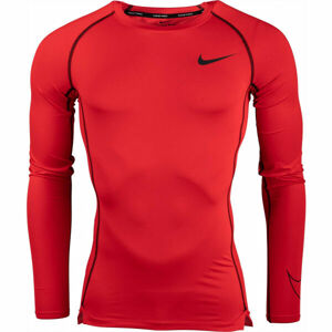 Nike NP DF TIGHT TOP LS M Pánské triko s dlouhým rukávem, červená, velikost XL