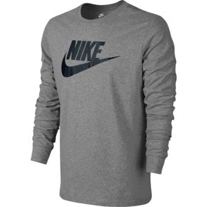 Nike TEE-FUTURA ICON LS šedá XL - Pánské triko
