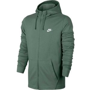 Nike HOODIE FZ JSY CLUB tmavě zelená XL - Pánská mikina