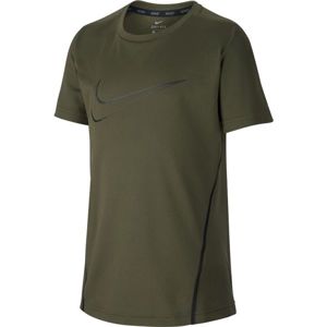 Nike NK DRY TOP SS Chlapecké sportovní triko, Khaki,Černá, velikost M