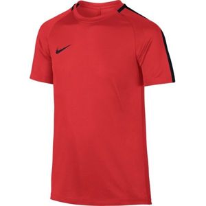 Nike ACDMY TOP SS Dětské fotbalové tričko, Červená,Černá, velikost L